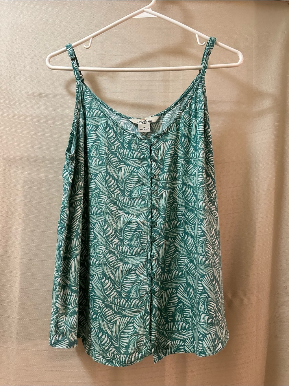Bob Timberlake BOGO Tropical Leaf Print Button Front Cami Tank Medium ⚫️